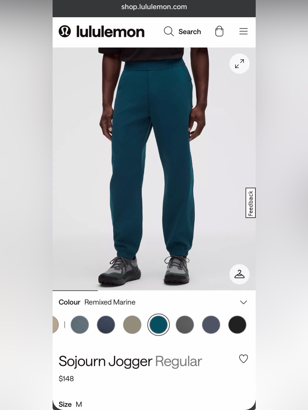 Mens Lululemon Sojurn Joggers in Remixed Marine